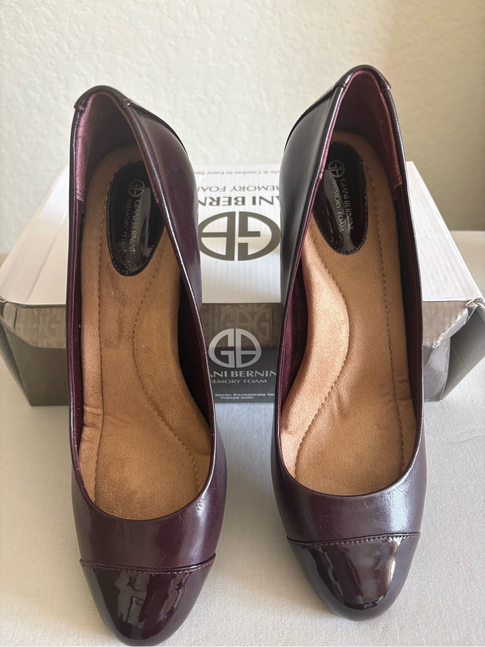 Giani Bernini Women's Wine Patent Cap-Toe Pumps